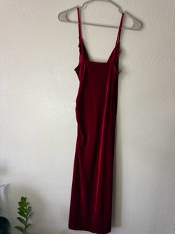 Zara Vampire Red Burgundy Velvet Midi Elegant Dress Size XS