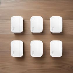 White Ring Alarm Window and Door Contact Sensor, 6-Pack, 2nd Generatione