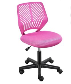 Adjustable Mesh Office Chair Mid Back Swivel Chair, Rose Red