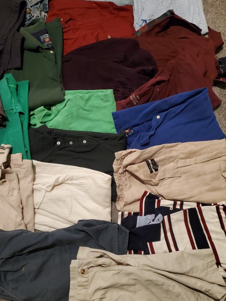 30 Pc Adult Male Clothing Lot Jeans Pants Shirts BUlk Clothes