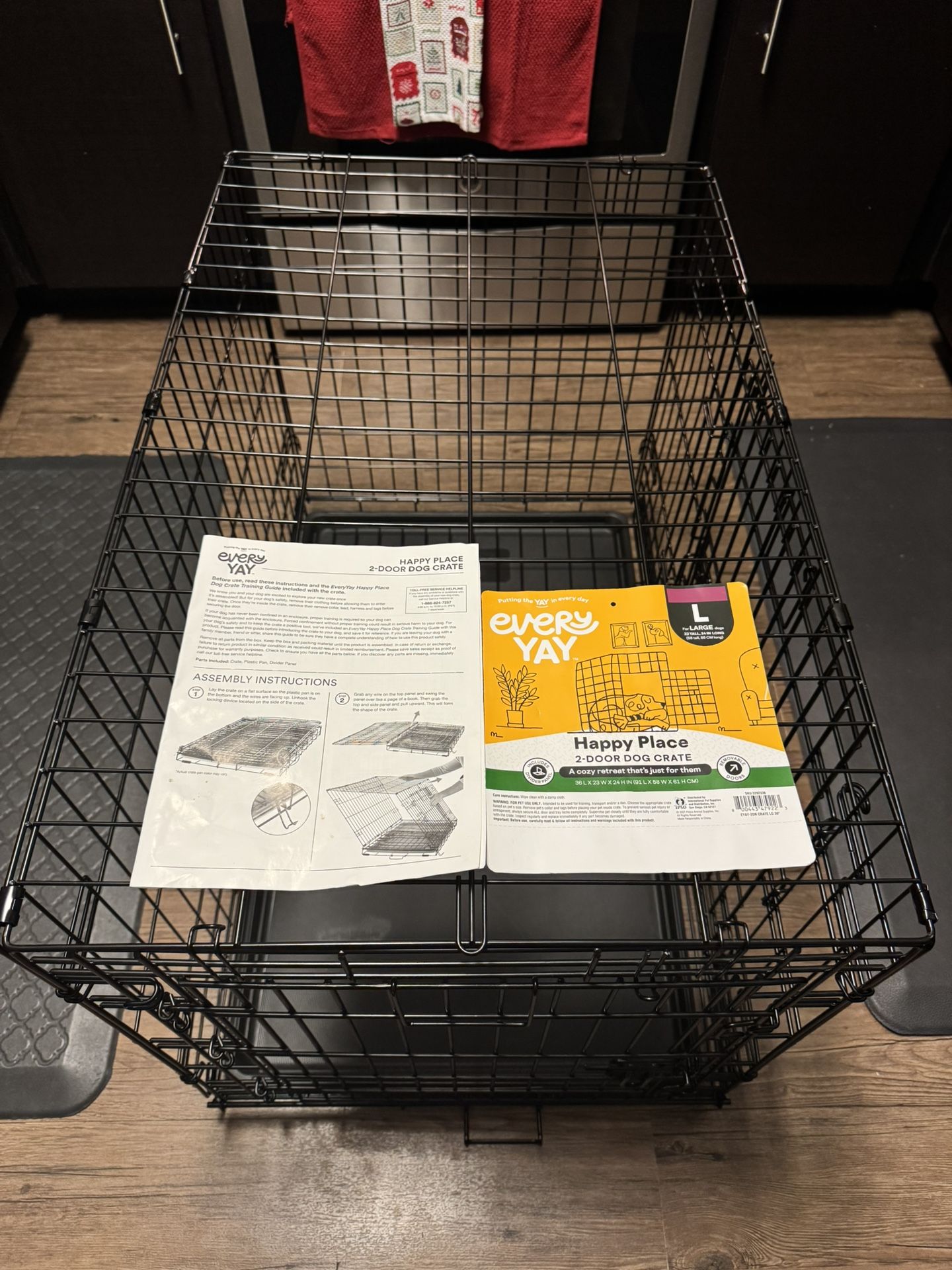 Large dog cage 2-door gate 