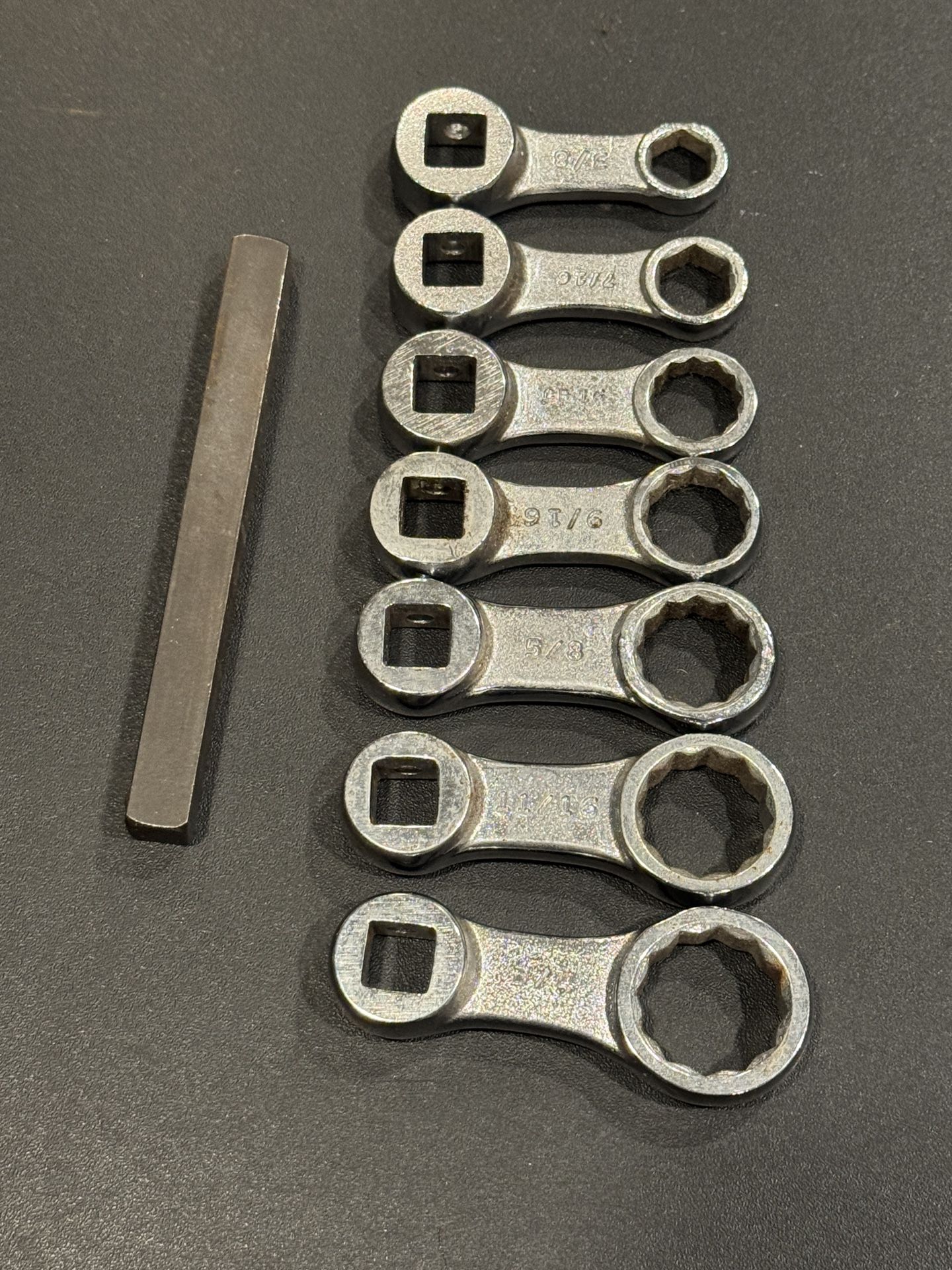 MAC Tools SAE Torque Adapter Set Obstruction Socket Crowfoot Wrench Lot Box End MAC Tools 7pc 3/8" Drive Closed End Torque Adapter Crowfoot Socket Wr