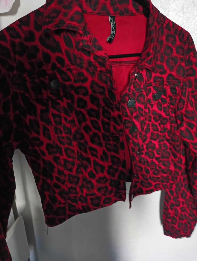 Leopard Print Jean Jacket