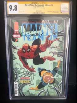 Marvel team up Spider-Man meets invincible 9.8 Cgc slab signed by Ryan Ottley