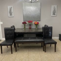 Marble dining room table