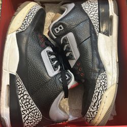 Jordan Air Jordan 3 Size 10.5 Retro OG Black Cement Sneaker 