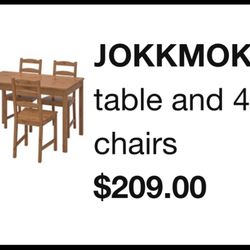 IKEA Dining Table With 4 Matching Chairs