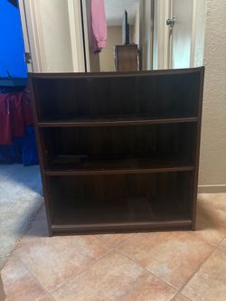 Dark Wood 3 Shelved Bookcase