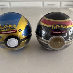 POKEMON TCG PokeBall Collecters Tin Ball Includes 3 Booster Packs & 1 Coin NEW