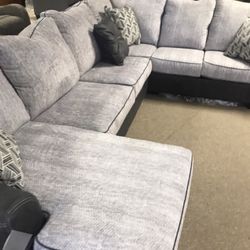 Two tone stunning Couch With Pillows