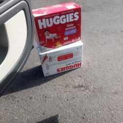 Size 5 And Size 3 Huggies Both Boxes For $50&