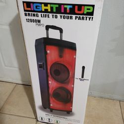 NEW! Karaoke Party Speaker 12000 Watts, Blutooth, LED Lights