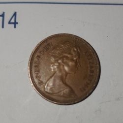 Rare 1971 Queen Elizabeth II New Penny United Kingdom