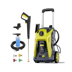 Electric Pressure Washer 4800PSI-Max 2.9GPM Pressure Washer with 25 FT Hose, 4 Quick Connect Nozzle,16.9 Oz Soap Tank Orange Cleaning for Pool, T-A