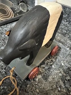 Vintage Wood Pig