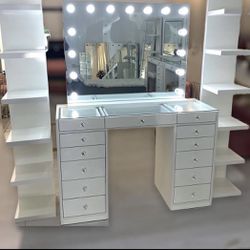 Vanity Set Hollywood Mirror LED Lights Makeup Table✨New For Mother’s Day 