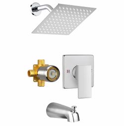 8" Rainfall Shower Faucet Set - Chrome