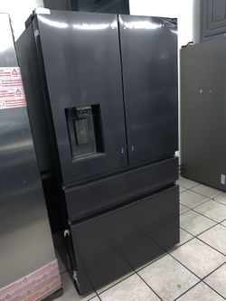 BLACK STAINLESS STEEL FRIDGE