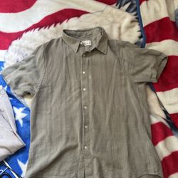 Green Summer Linen Shirt Abercrombie & Fitch