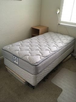 Sealy Eastgate Firm Innerspring Twin Mattress With Box Spring And White Frame For Sale In Livermore Ca Offerup