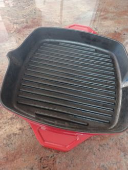 LE CREUSET FRANCE 30 RED RIBBED 12" GRILL PAN