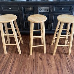3 Wooden Stools