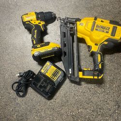 Dewalt 16 Ga Taladro Batería 3.0 Y Cargador 