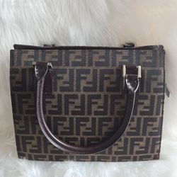 FENDI Vintage Tote Bag Zucca Canvas Brown