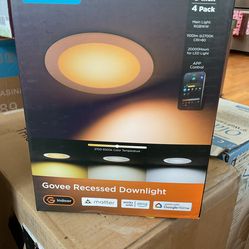 Govee Matter WiFi RGBIC Smart 6 in Recessed Downlight 75W Eq Dimmable Tunable 2(contact info removed)K 4 Pack