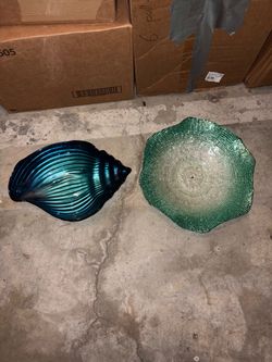 Glass ceramic shell plant decoration