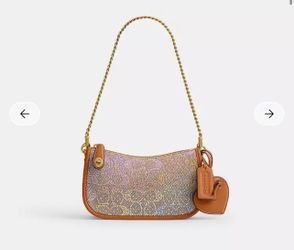 Brand New With Tags Swinger Bag 20 With Chain In Crystal Signature Jacquard