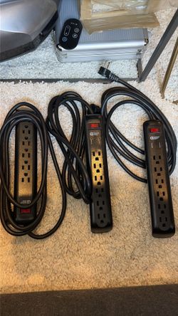 8 ft. 6-Outlet Surge Protector with 45 Degree Flat Angle Plug, Black