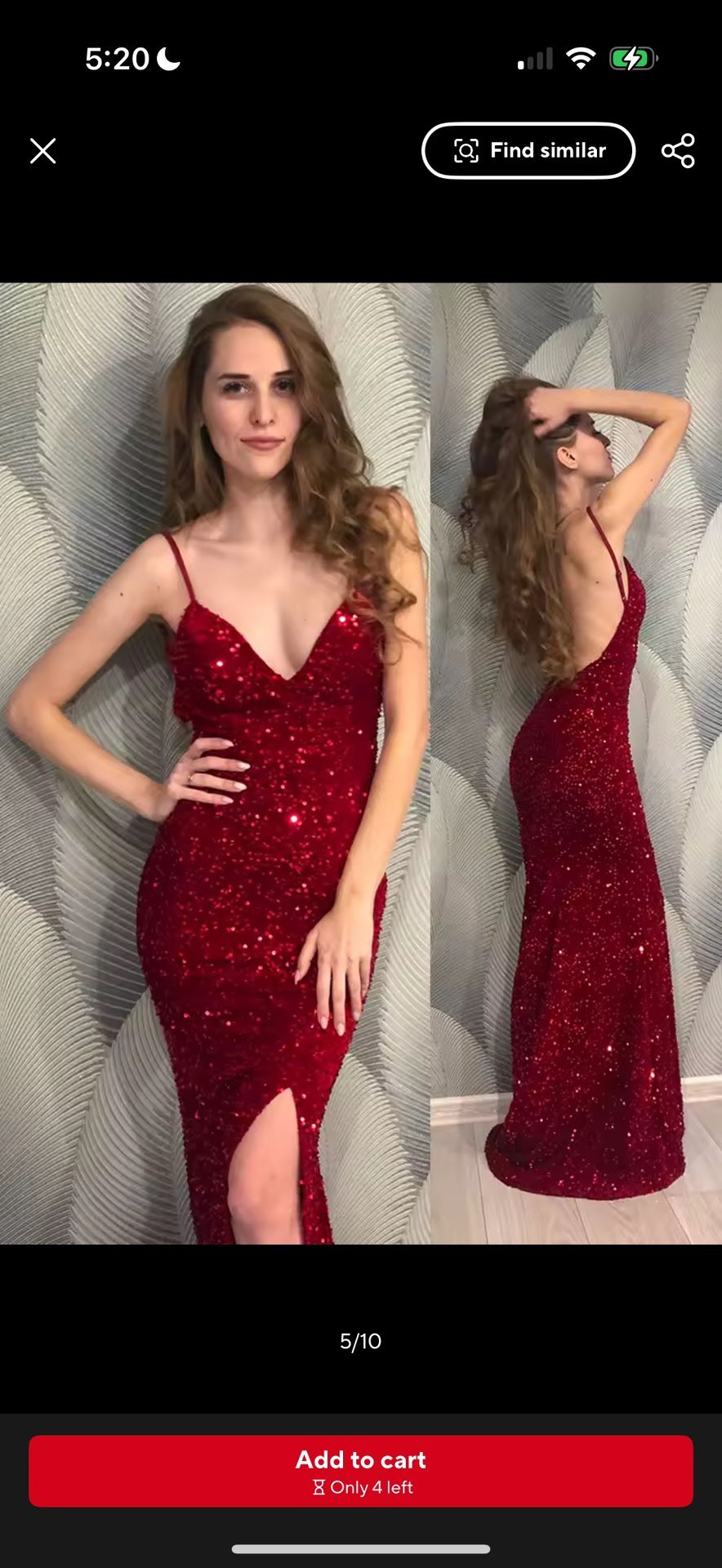 Glamorous Backless Sequin Dress
