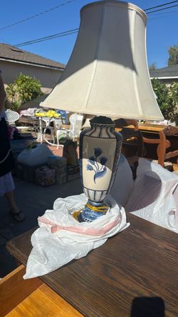 Set of Ceramic blue lamps for sale
