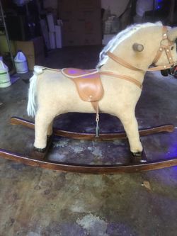 Vintage Wooden Rocking Horse 