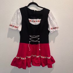 Oktoberfest Handmade Costume Dress Black Red White