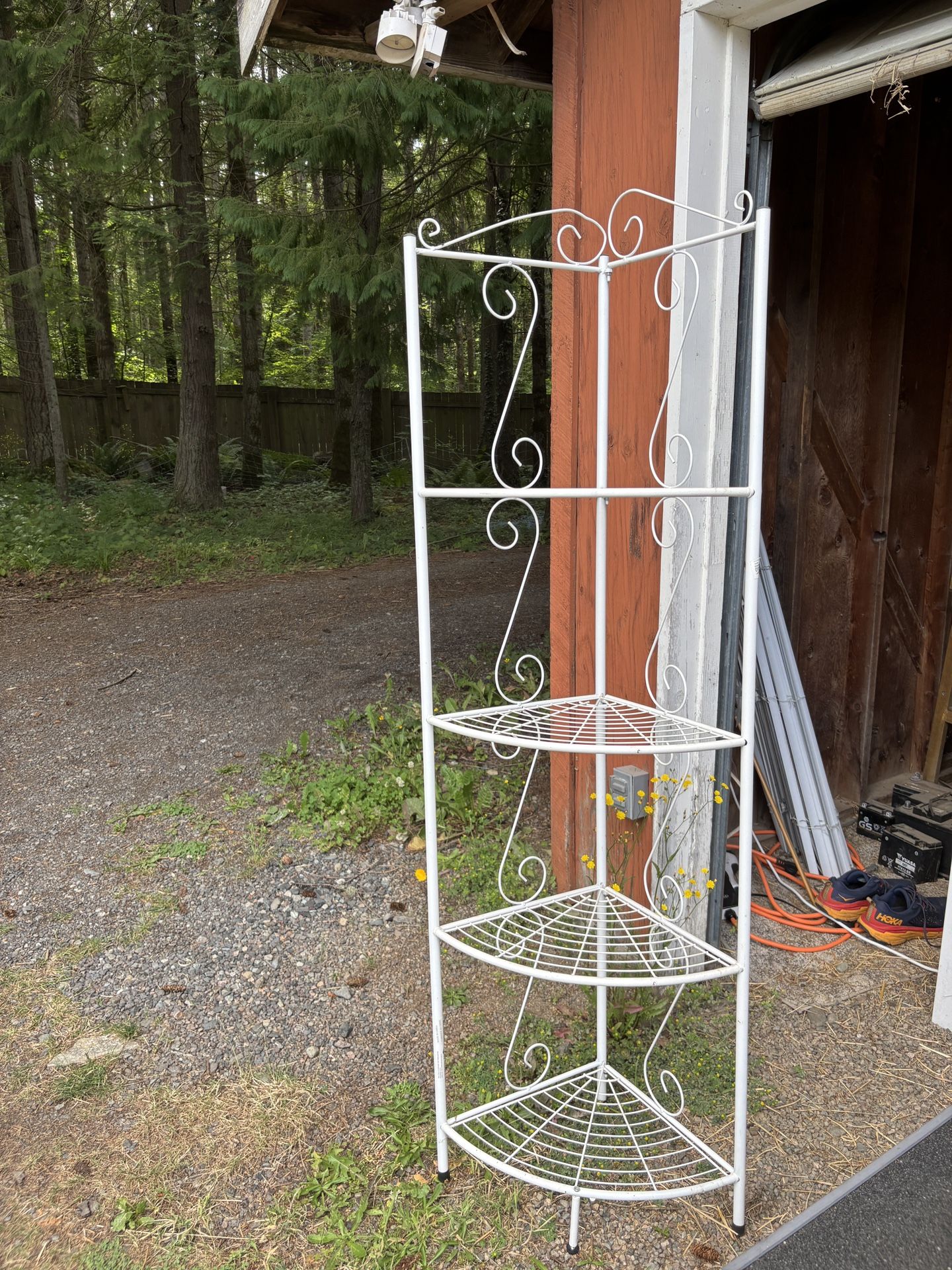 White Wire Corner Shelves