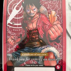 One Piece TCG Certificate Of Our Crew
