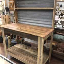 Redwood potting table bench avail 4/4