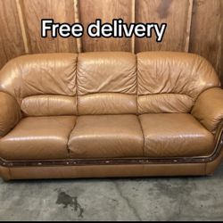Leather Couch - Free Delivery 