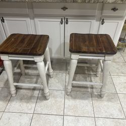 Solid Wood Bar Stool Set Of 2