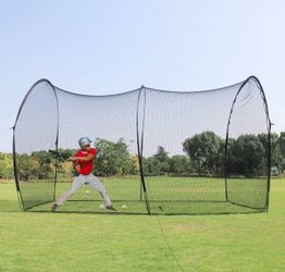 20 ft Baseball Softball Batting Cage, Hitting Cage Net and Frame Backyard Baseball Softball Training Equipment, Freestanding Portable Batting Cage for