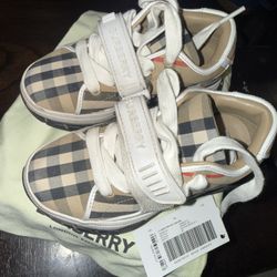 BURBERRY Kid's Union Strap Vintage Check Low Top Trainer