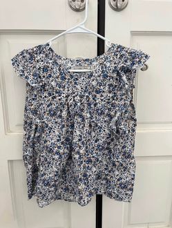 Abercrombie & Fitch Floral Ruffle Sleeve Top Size S – Eyelet Detail, Pre-Owned