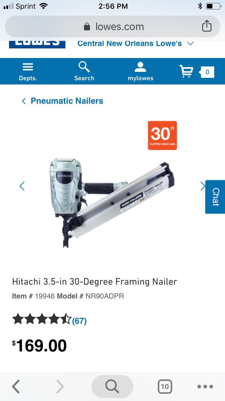 HITACHI 3.5-in 30-Degree Framing Nailer FACTORY RECONDITIONED