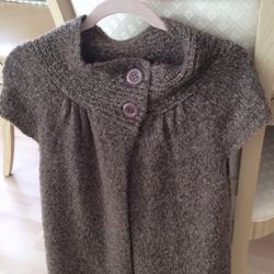 Brown Medium Capped Sleeved Cardigan Sweater Vest $10  Yonkers 10710