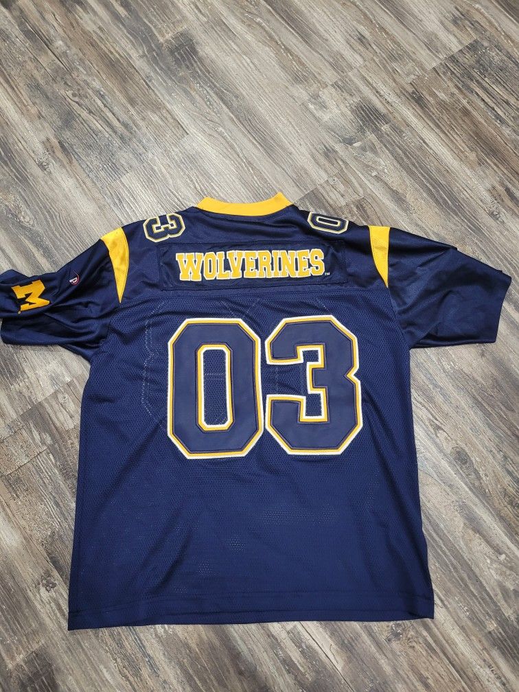 PRO PLAYER MICHIGAN WOLVERINES BLUE #03 JERSEY, VG Med.