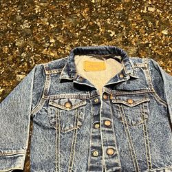 Little Boys, Levi, Jean Jacket Size 6.. Little Boys Slip On Vans Shoes, Size 2