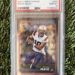 2024 Topps Chrome Drake Maye Rookie Card 