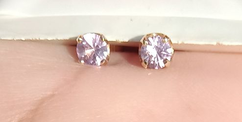 Light Purple 14K Gold Earrings